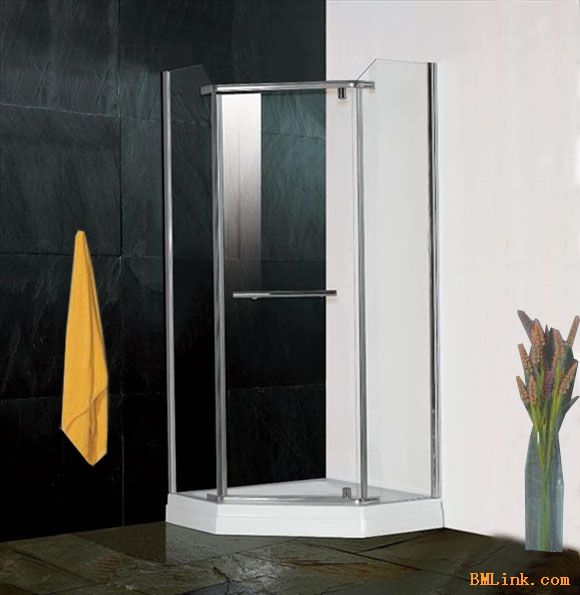 厂家直销黑白经典钻石型简易淋浴房、冲凉房、